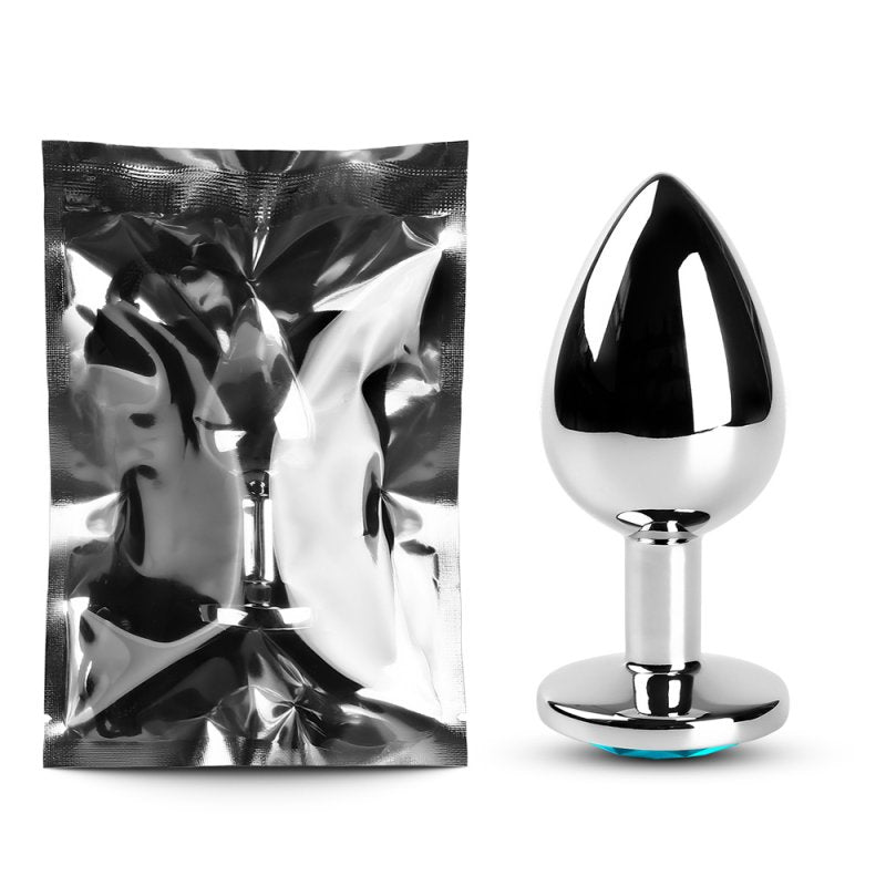 Sextoy Plug anal moyen métallique bleu GZ008