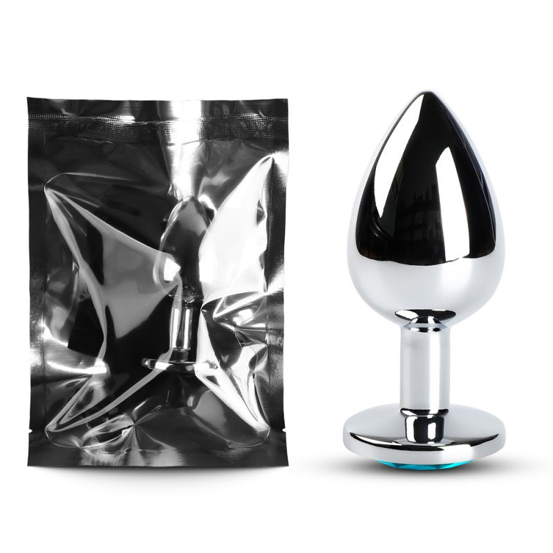 Sextoy Plug anal grande taille métallique bleu GZ009