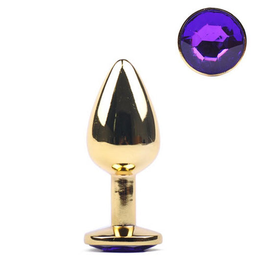 Sextoy Petit plug anal doré avec diamant violet GZ016