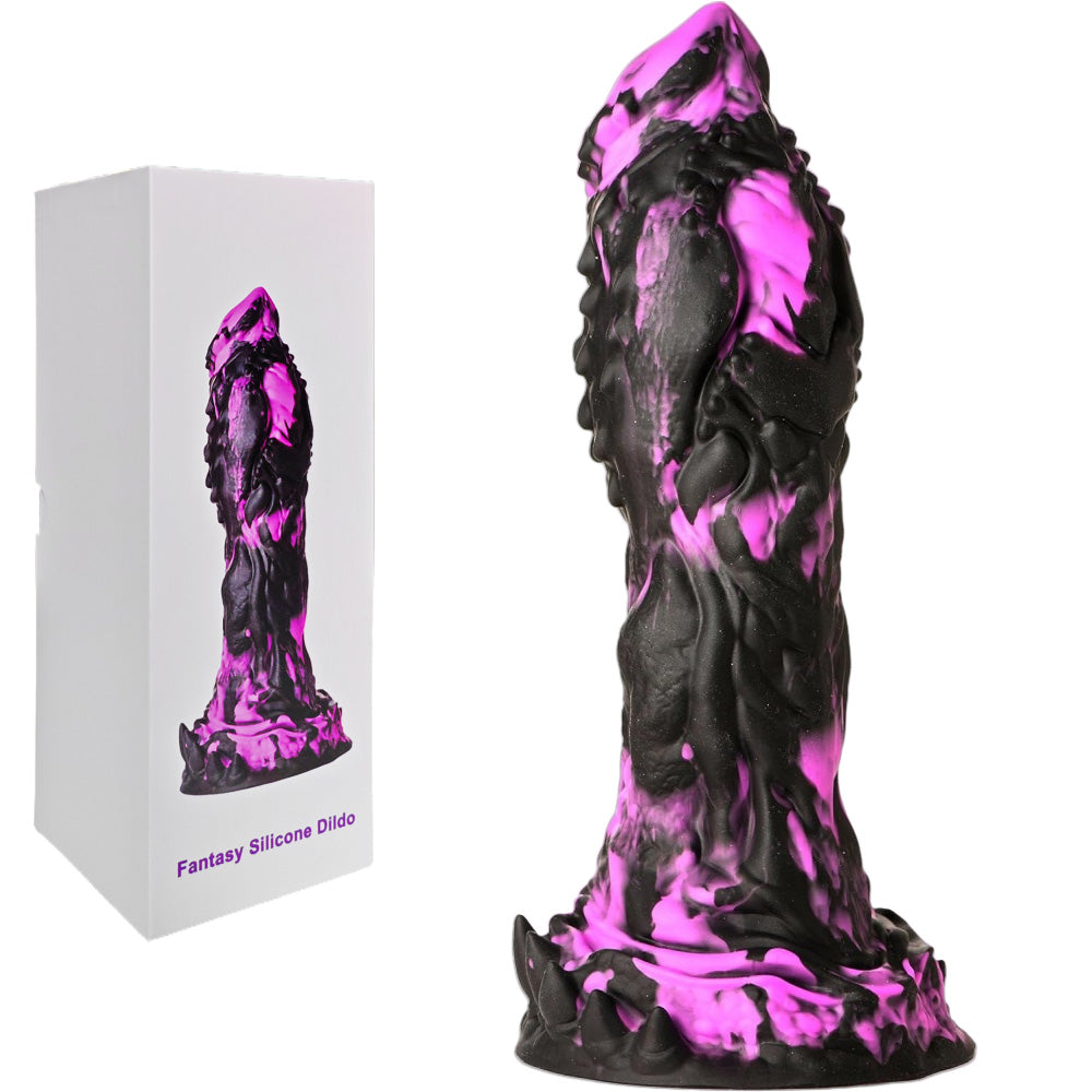 Sextoy Gode Fantasy en silicone noir + violet MJB-A0033