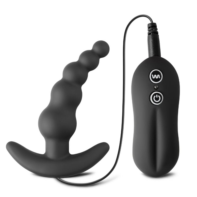 Sextoy Perles anales vibrantes en silicone noir 89010