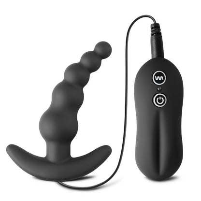 Sextoy Perles anales vibrantes en silicone noir 89010