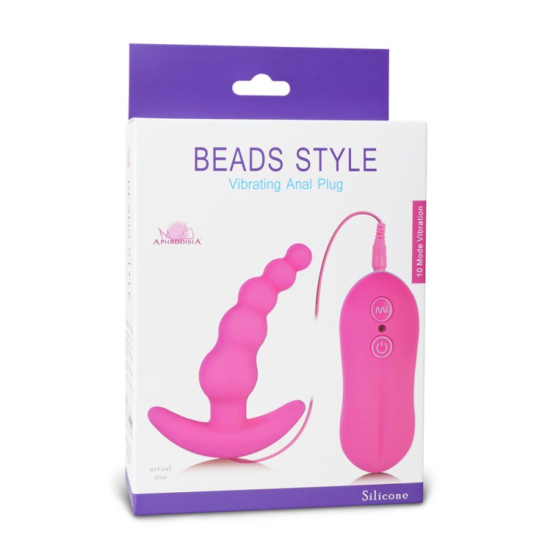 Sextoy Perles anales vibrantes en silicone noir 89010