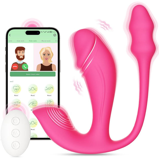 Sextoy Gode vibrant et plug anal connecté A01-050