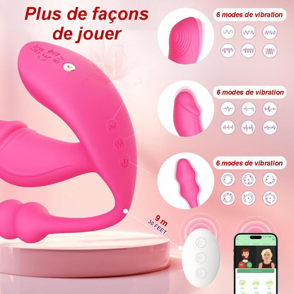 Sextoy Gode vibrant et plug anal connecté A01-050