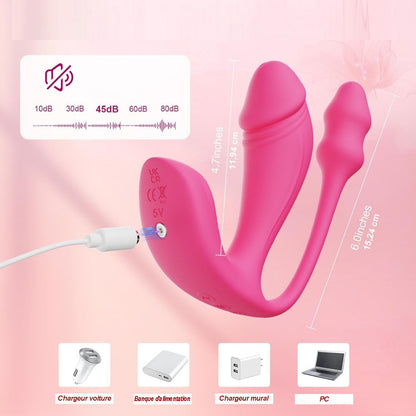 Sextoy Gode vibrant et plug anal connecté A01-050