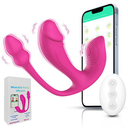 Sextoy Gode vibrant et plug anal connecté A01-050