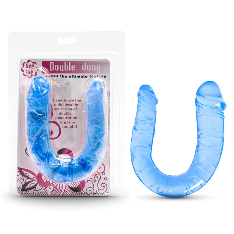Sextoy Gode réaliste à double extrémité bleu clair BI-040001L