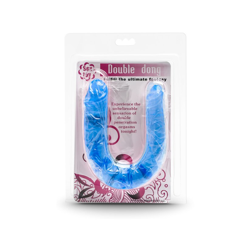 Sextoy Gode réaliste à double extrémité bleu clair BI-040001L