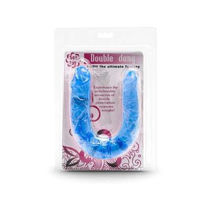 Sextoy Gode réaliste à double extrémité bleu clair BI-040001L