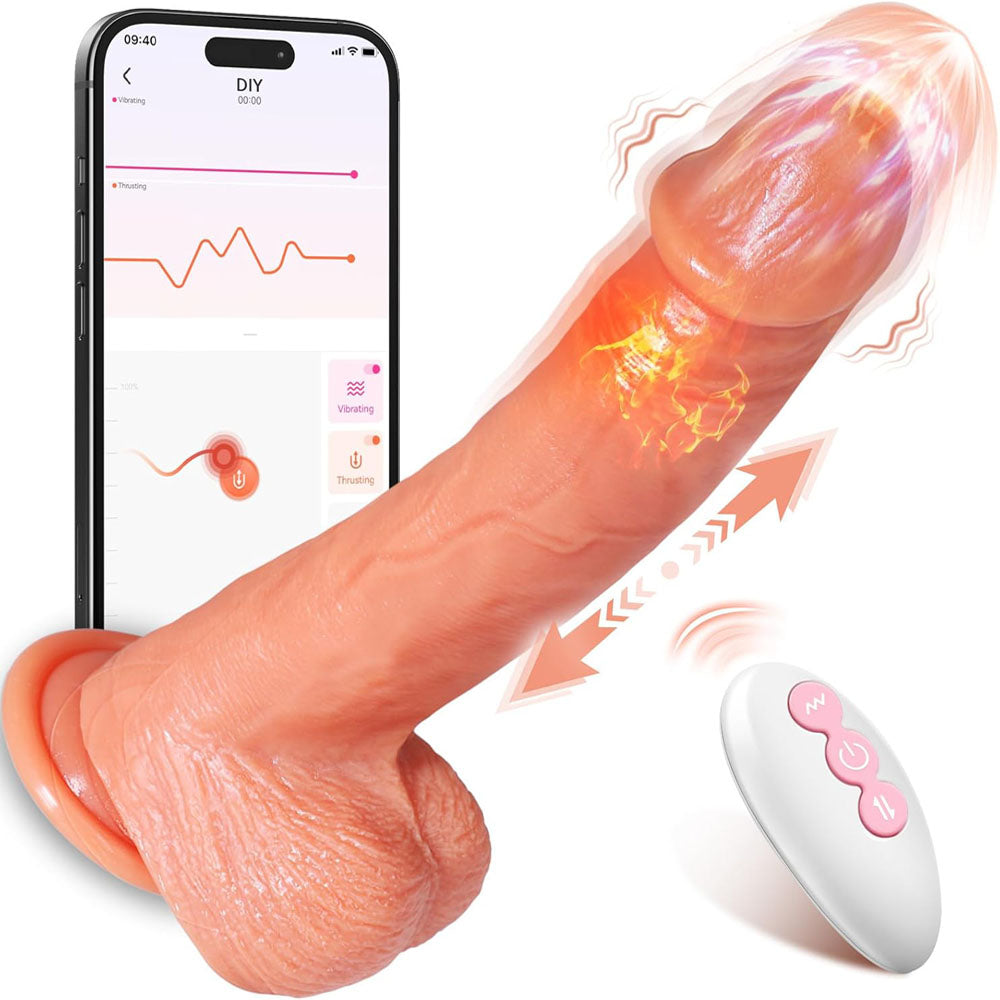 Sextoy Gode vibrant et chauffant contrôlé par application BP-12280