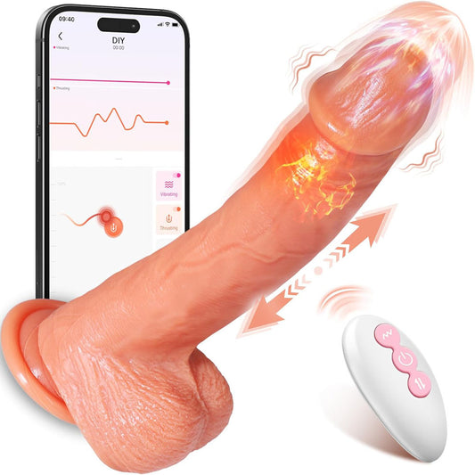 Sextoy Gode vibrant et chauffant contrôlé par application BP-12280