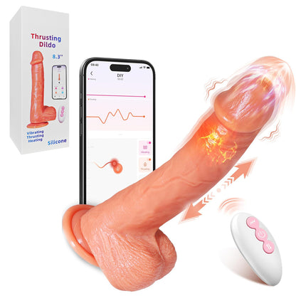 Sextoy Gode vibrant et chauffant contrôlé par application BP-12280