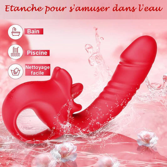 Sextoy Vibromasseur connecté, vibrant, poussant et léchant GM-ZDB077-A