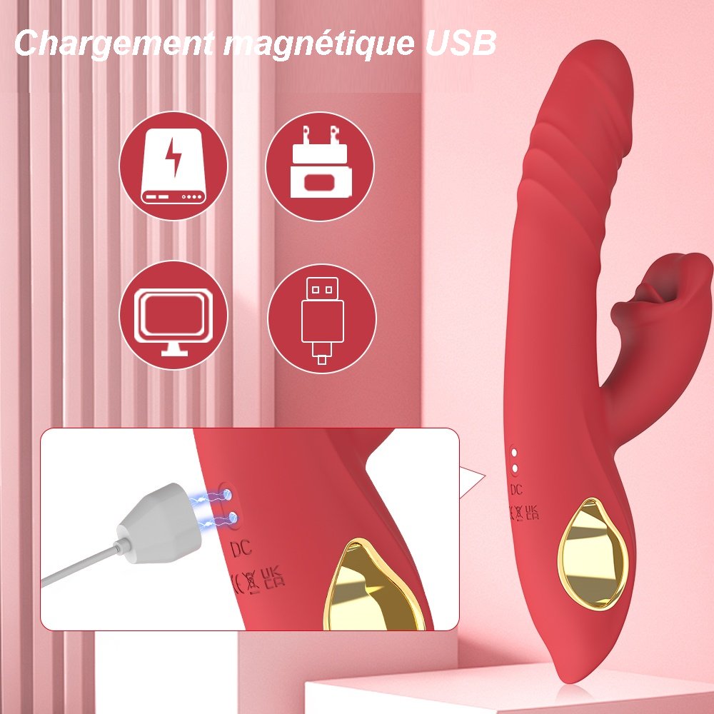 Sextoy vibromasseur point G et de stimulation clitoridienne GM-ZDB117