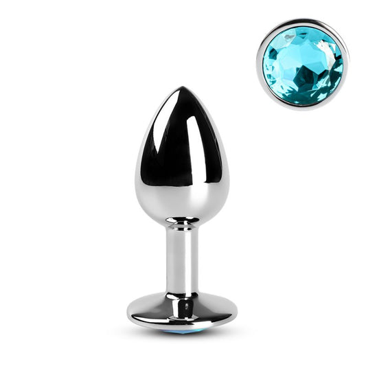 Sextoy Petit plug anal métallique bleu GZ007