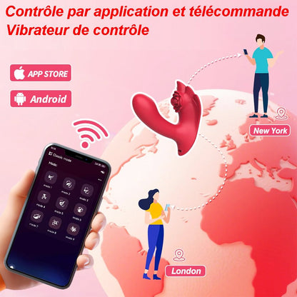 Sextoy vibromasseur portable, connecté, avec sangle et télécommande HB2507