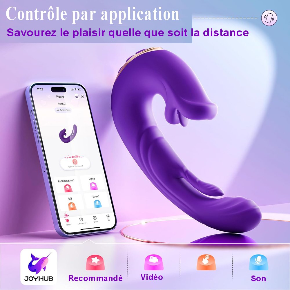 Sextoy Vibromasseur à langue et tapotements contrôlé par application IW-120