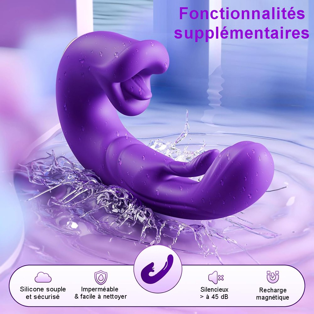 Sextoy Vibromasseur à langue et tapotements contrôlé par application IW-120