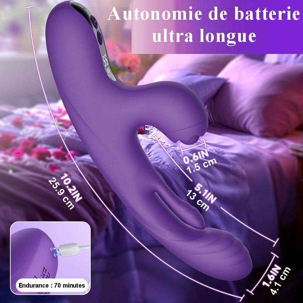 Sextoy Vibromasseur à tapotement point G et zones externes - application IW-121