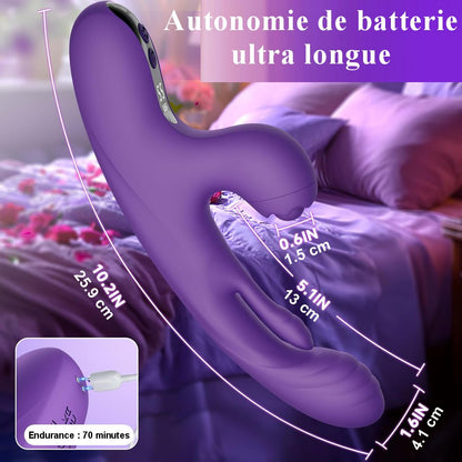 Sextoy Vibromasseur à tapotement point G et zones externes - application IW-121