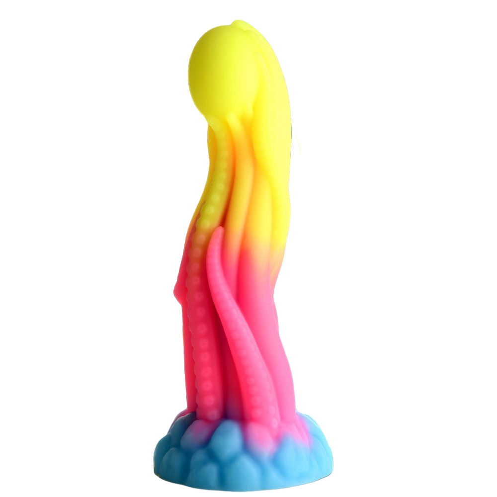 Sextoy Gode Fantasy en silicone multicolore phosphorescent MJB-A0028