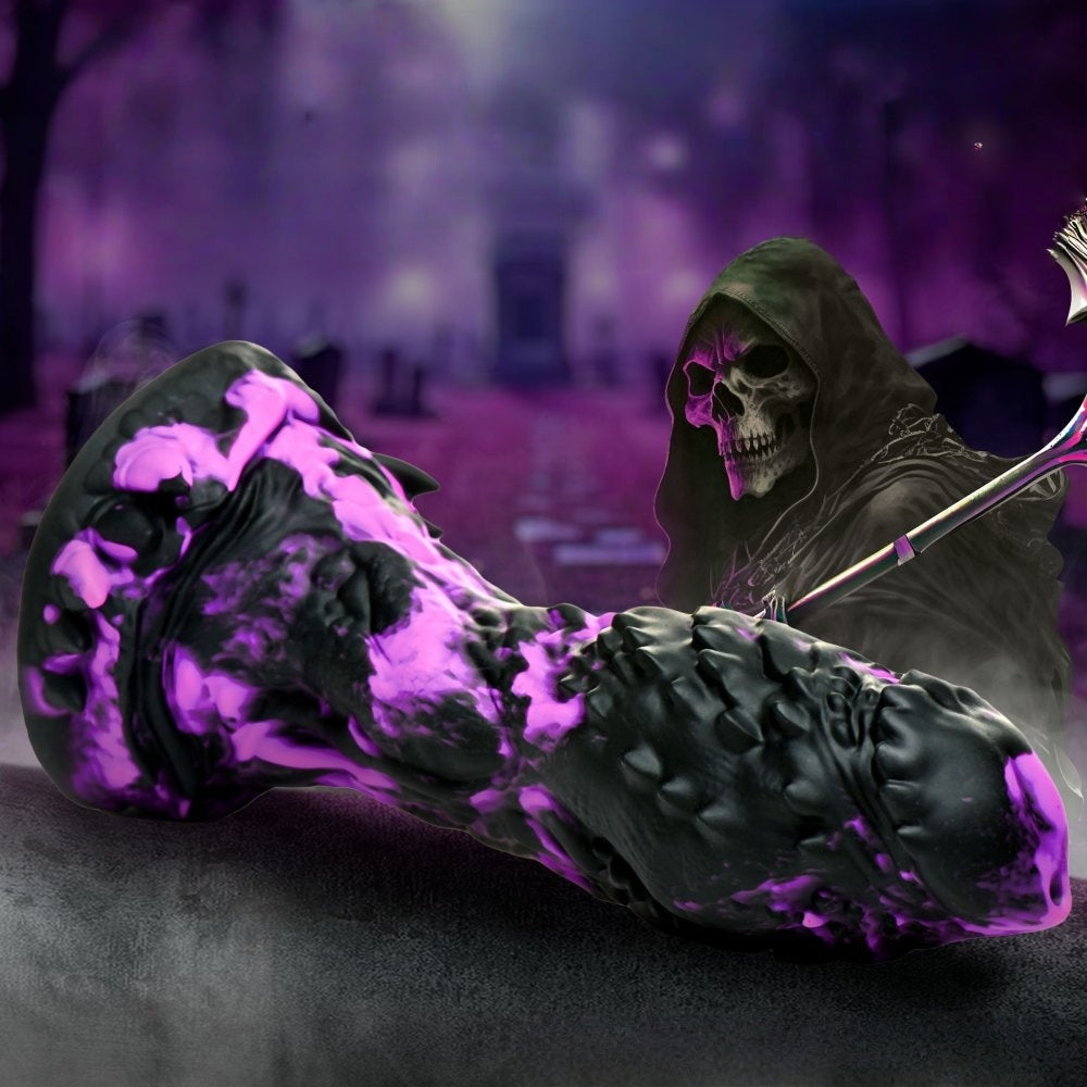 Sextoy Gode Fantasy en silicone noir + violet MJB-A0033