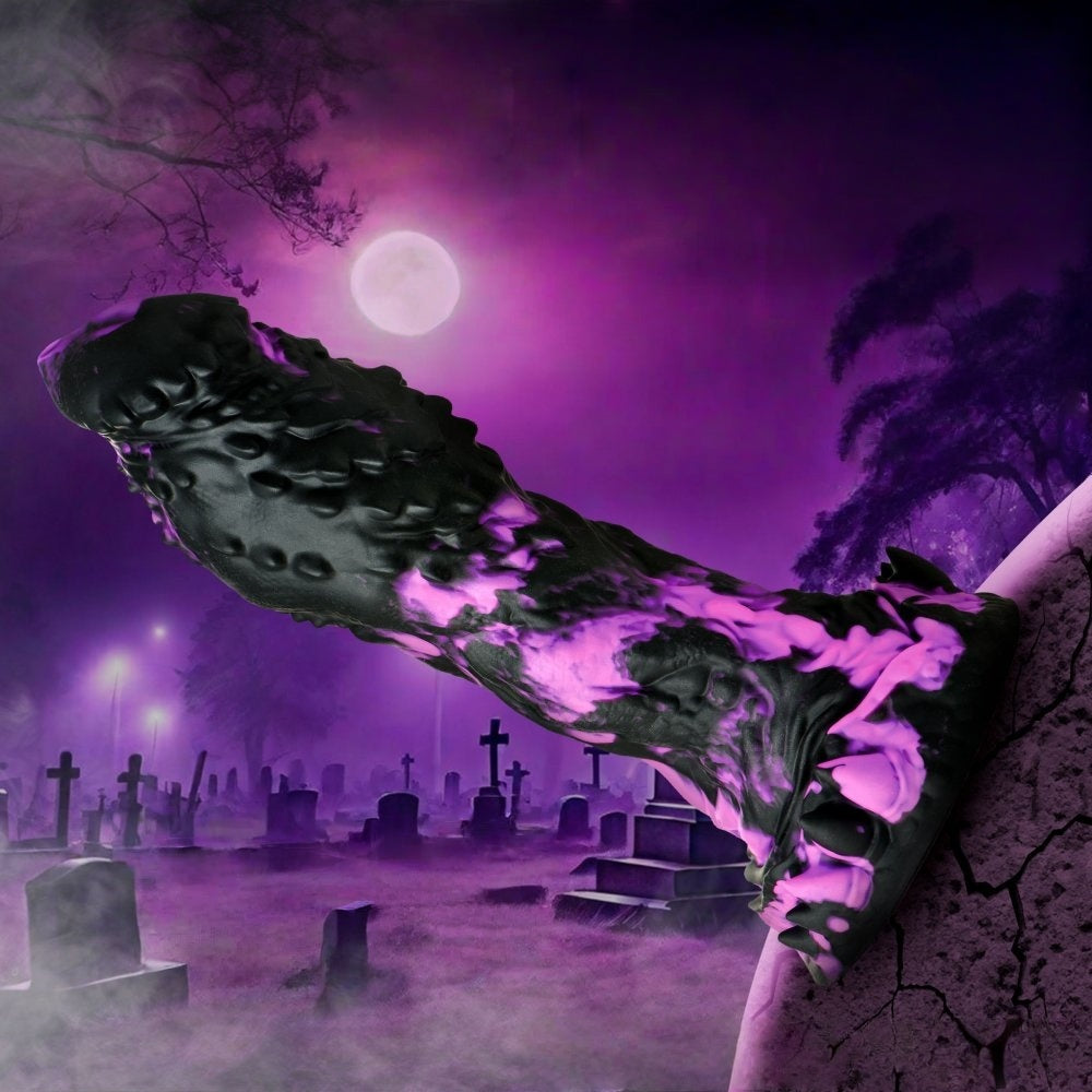 Sextoy Gode Fantasy en silicone noir + violet MJB-A0033