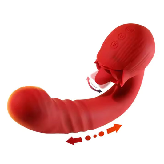 Sextoy vibromasseur clitoridien, avec poussée et langue SC248C01