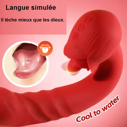 Sextoy vibromasseur clitoridien, avec poussée et langue SC248C01