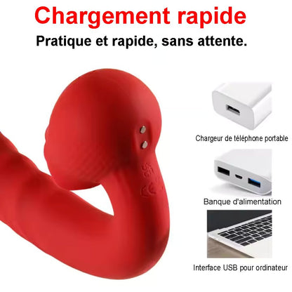 Sextoy vibromasseur clitoridien, avec poussée et langue SC248C01