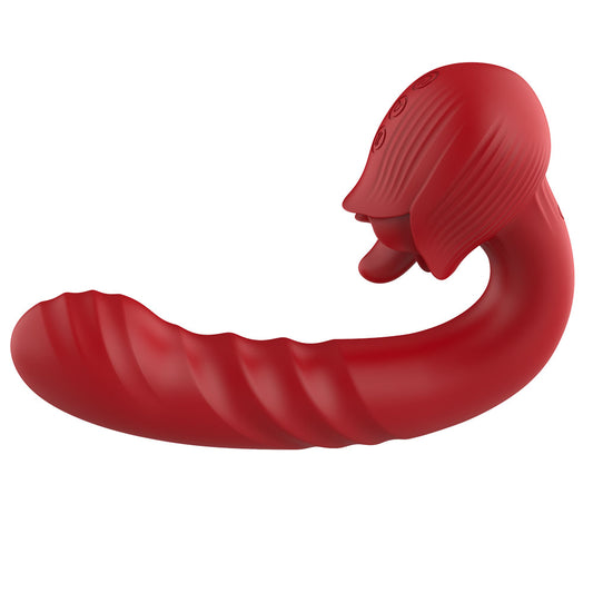 Sextoy vibromasseur clitoridien, avec poussée et langue SC248C01