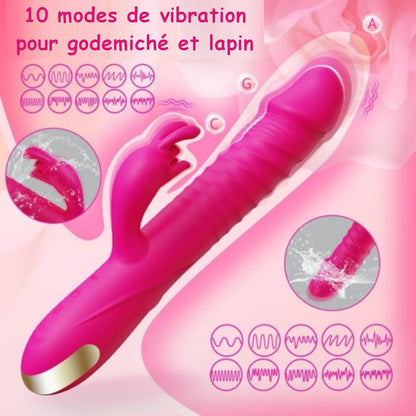 Sextoy Vibromasseur en silicone avec fonction de poussée SZ070