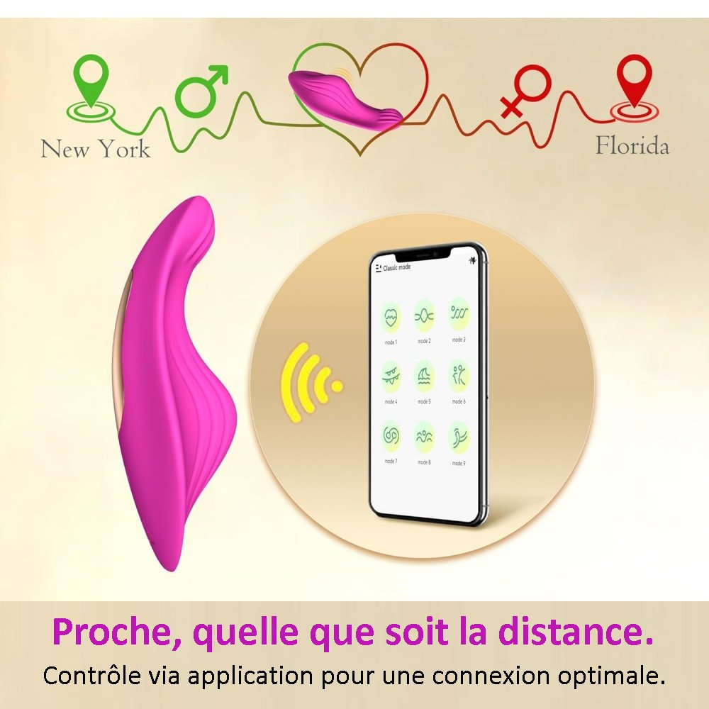 Sextoy  connecté vibromasseur culotte TD1138-1