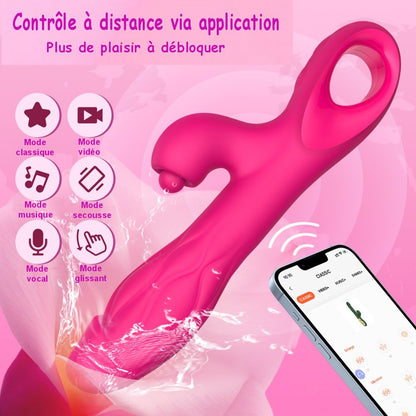 Sextoy Vibrateur 5-en-1 Expansive, poussée, tapotement WS-NV154X