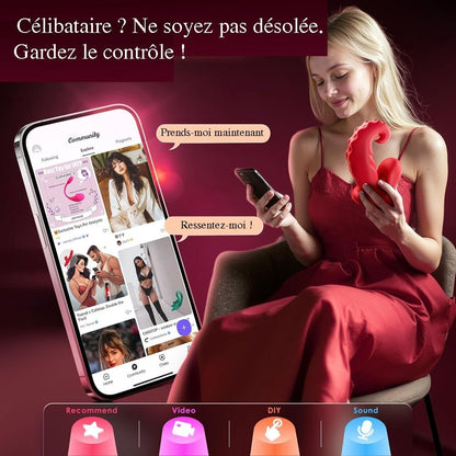 Sextoy vibromasseur connecté avec langue XLKJ005