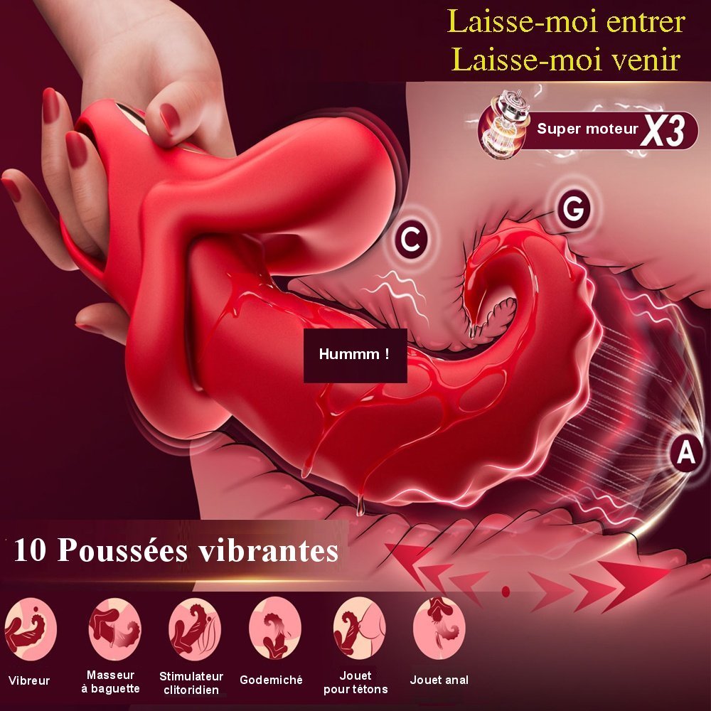 Sextoy vibromasseur connecté avec langue XLKJ005